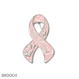 108997, STILL I RISE ENAMEL PINK RIBBON BROOCH PIN