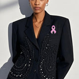 108997, STILL I RISE ENAMEL PINK RIBBON BROOCH PIN