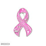 108997, STILL I RISE ENAMEL PINK RIBBON BROOCH PIN