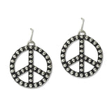 108999, WESTERN BALL TEXTURED PEACE SIGN DANGLE EARRING
