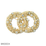 109010, STAR GEOMETRIC RHINESTONE ACCENT DOUBLE O BROOCH PIN
