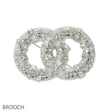 109010, STAR GEOMETRIC RHINESTONE ACCENT DOUBLE O BROOCH PIN