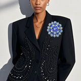 109012, BLING RHINESTONE FLOWER BROOCH PIN