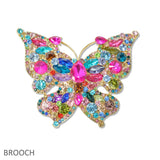 109013, BUTTERFLY RHINESTONE BROOCH PIN