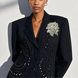 109014, FLORAL RHINESTONE BROOCH PIN