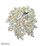 109014, FLORAL RHINESTONE BROOCH PIN