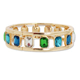 109016, GEOMETRIC RHINESTONE ACCENT STRETCH BRACELET