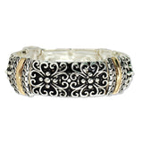 109019, FILLIGREE ENGRAVED METAL STRETCH BRACELET