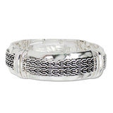109021, TEXTURED ENGRAVED METAL STRETCH BRACELET