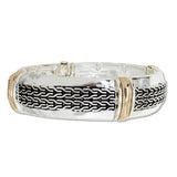109021, TEXTURED ENGRAVED METAL STRETCH BRACELET