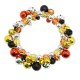 109027, THANKSGIVING THEME MUTLI BELL CHARM STRETCH BRACELET