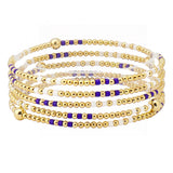 109028, GAME DAY DAINTY BEADED MULTI LAYERED STRETCH BRACELET