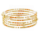 109028, GAME DAY DAINTY BEADED MULTI LAYERED STRETCH BRACELET