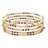 109028, GAME DAY DAINTY BEADED MULTI LAYERED STRETCH BRACELET