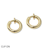 109044, 16MM THICK ROUND CLIP ON HOOP EARRING HYPOALLERGENIC