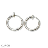 109048, 15MM ROUND CLIP ON HOOP EARRING HYPOALLERGENIC
