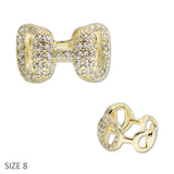 109053, 14K GOLD PLATED PAVE CUBIC ZIRCONIA ACCENT DESIGNER INSPIRED RING