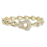 109055, 14K GOLD PLATED CUBIC ZIRCONIA ACCENT BUCKLE DESIGNER INSPIRED BRACELET