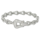 109055, 14K GOLD PLATED CUBIC ZIRCONIA ACCENT BUCKLE DESIGNER INSPIRED BRACELET