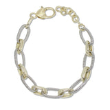109060, 14K GOLD PLATED DESIGNER INSPIRED CHAIN BRACELET