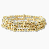 109066, BALL GLASS BEADED MULTI LAYERED STRETCH BRACELET