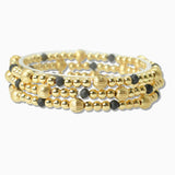 109066, BALL GLASS BEADED MULTI LAYERED STRETCH BRACELET