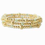 109066, BALL GLASS BEADED MULTI LAYERED STRETCH BRACELET