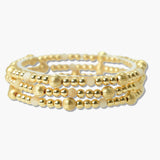 109066, BALL GLASS BEADED MULTI LAYERED STRETCH BRACELET