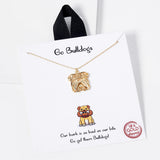 109076, GO BULLDOGS BULLDOG FACE PENDANT NECKLACE