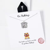 109076, GO BULLDOGS BULLDOG FACE PENDANT NECKLACE