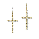109080, TEXTURED CROSS DANGLE EARRING