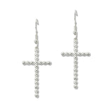 109080, TEXTURED CROSS DANGLE EARRING