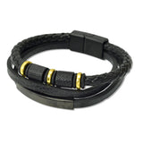 109087, MENS BRACELET COLLECTION MULTI LAYERED LEATHER BRACELET