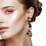 109089, GEOMETRIC GLITTER CELLULOID ACETATE DROP DANGLE EARRING