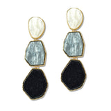 109090, GEOMETRIC GLITTER CELLULOID ACETATE DROP DANGLE EARRING