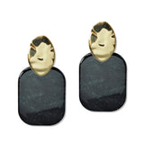 109091, ROUNDED RECTANGLE GLITTER POST EARRING
