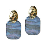 109091, ROUNDED RECTANGLE GLITTER POST EARRING