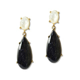 109093, OVAL TEARDROP GLITTER CELLULOID ACEATE DANGLE EARRING