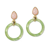 109094, CUTOUT ROUND GLITTER CELLULOID ACETATE DANGLE EARRING