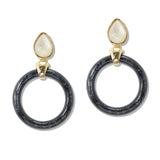 109095, CUTOUT ROUND GLITTER CELLULOID ACETATE DANGLE EARRING