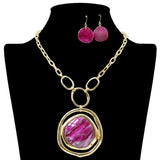 109096, GEOMETRIC GLITTER CELLULOID ACETATE STATEMENT NECKLACE