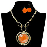 109096, GEOMETRIC GLITTER CELLULOID ACETATE STATEMENT NECKLACE