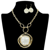 109096, GEOMETRIC GLITTER CELLULOID ACETATE STATEMENT NECKLACE