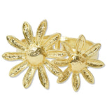 109104, HAMMERED METAL FLOWER BANGLE BRACELET