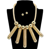 109112, COIL STATEMENT NECKLACE WITH BALL ACCENT