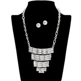 109114, TIERED BAMBOO INSPIRED STATEMENT NECKLACE