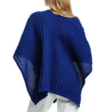 109119, KNITTED RUANA WITH FAUX FUR ACCENT