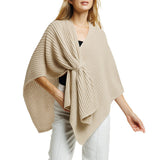 109120, SOFT RIBBED TEXTURE KNIT RUANA WRAP