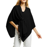 109120, SOFT RIBBED TEXTURE KNIT RUANA WRAP