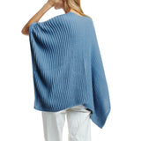 109120, SOFT RIBBED TEXTURE KNIT RUANA WRAP